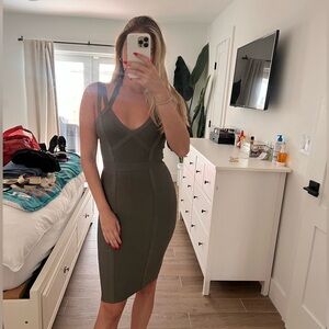 Bebe Green Bandeau Dress